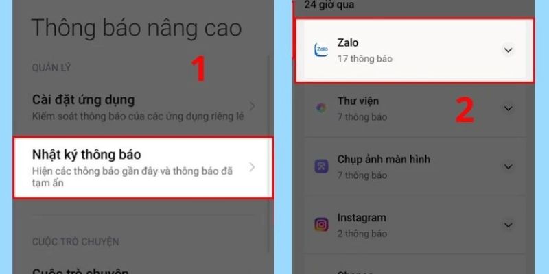 Chọn biểu tượng Zalo để xem tin nhắn bị thu hồi
