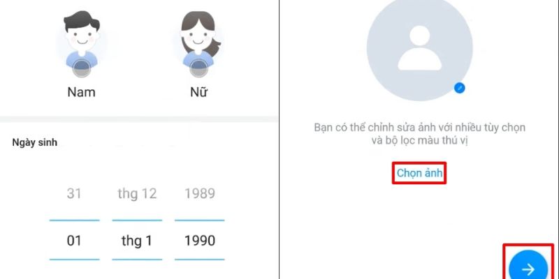 Điền thông tin còn lại để hoàn tất đăng ký tài khoản Zalo