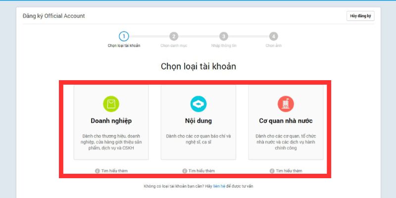 Người dùng cần chọn tài khoản phù hợp khi tạo Zalo OA là gì